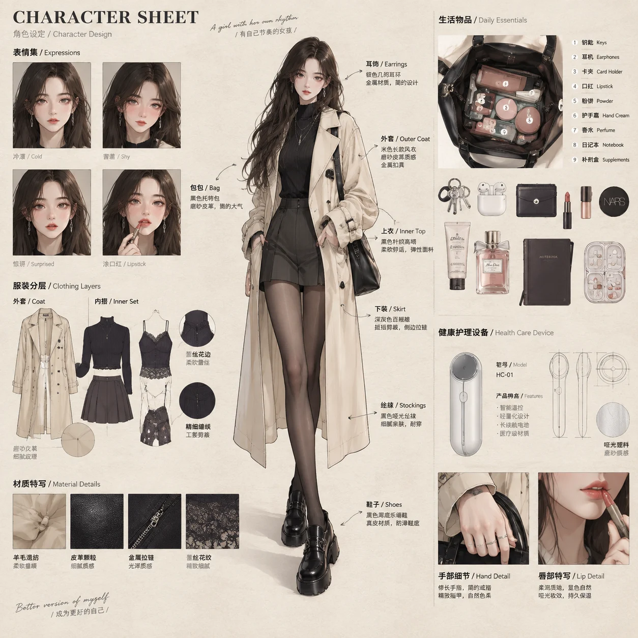 Comprehensive Character Concept Sheet