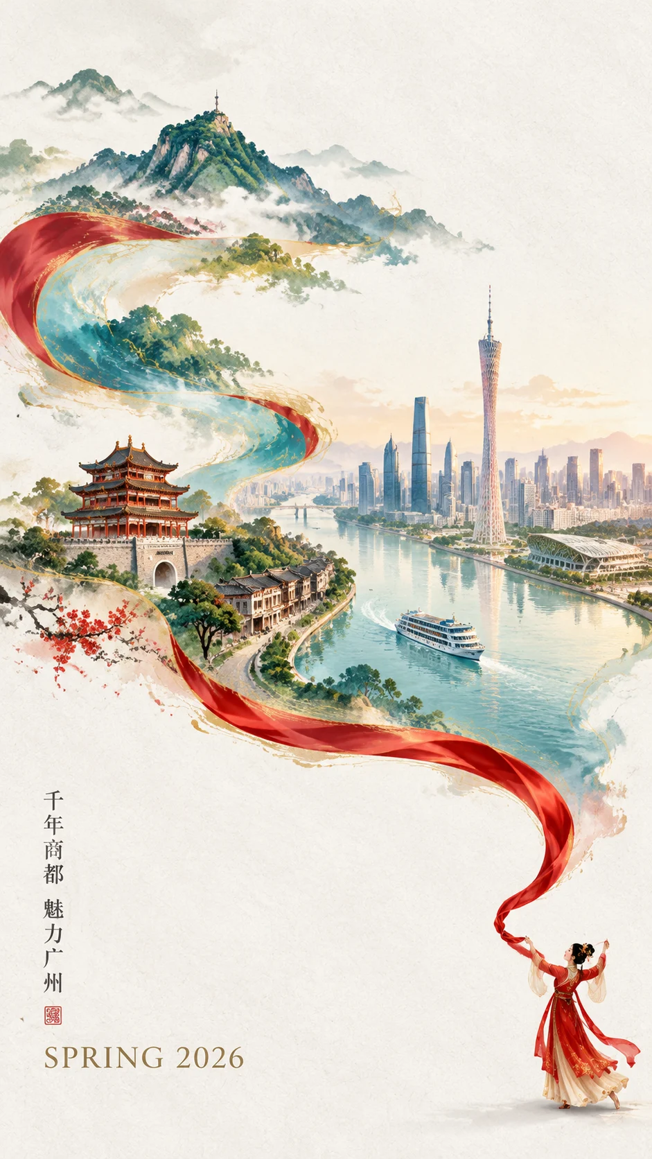 红绸舞动千年商都广州