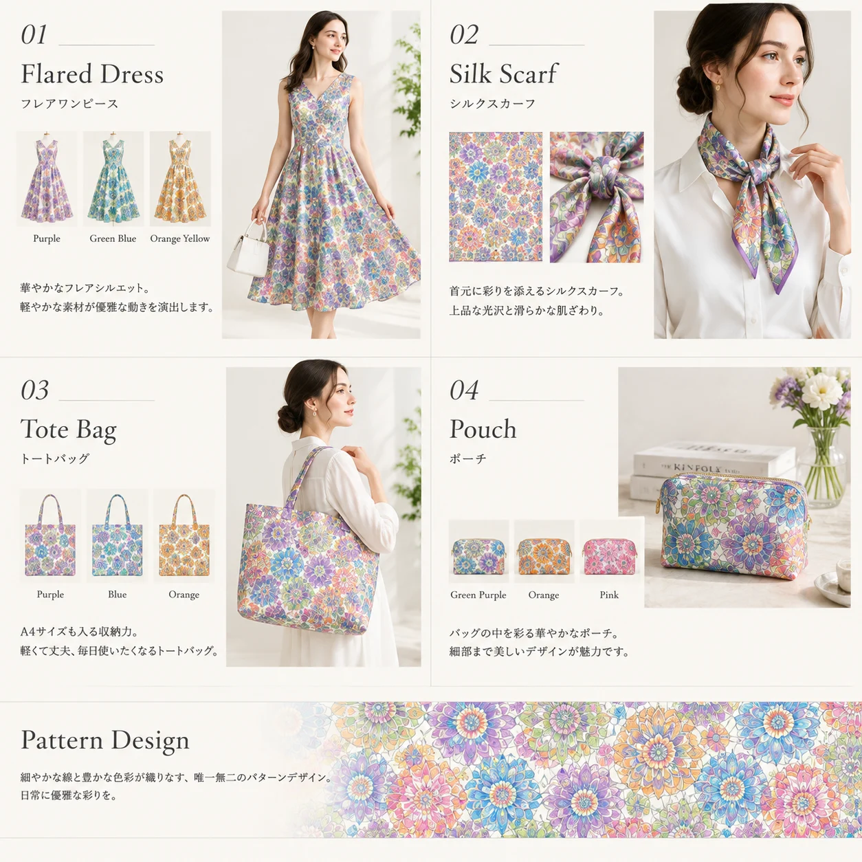Floral Mandala Fashion Catalog Quad