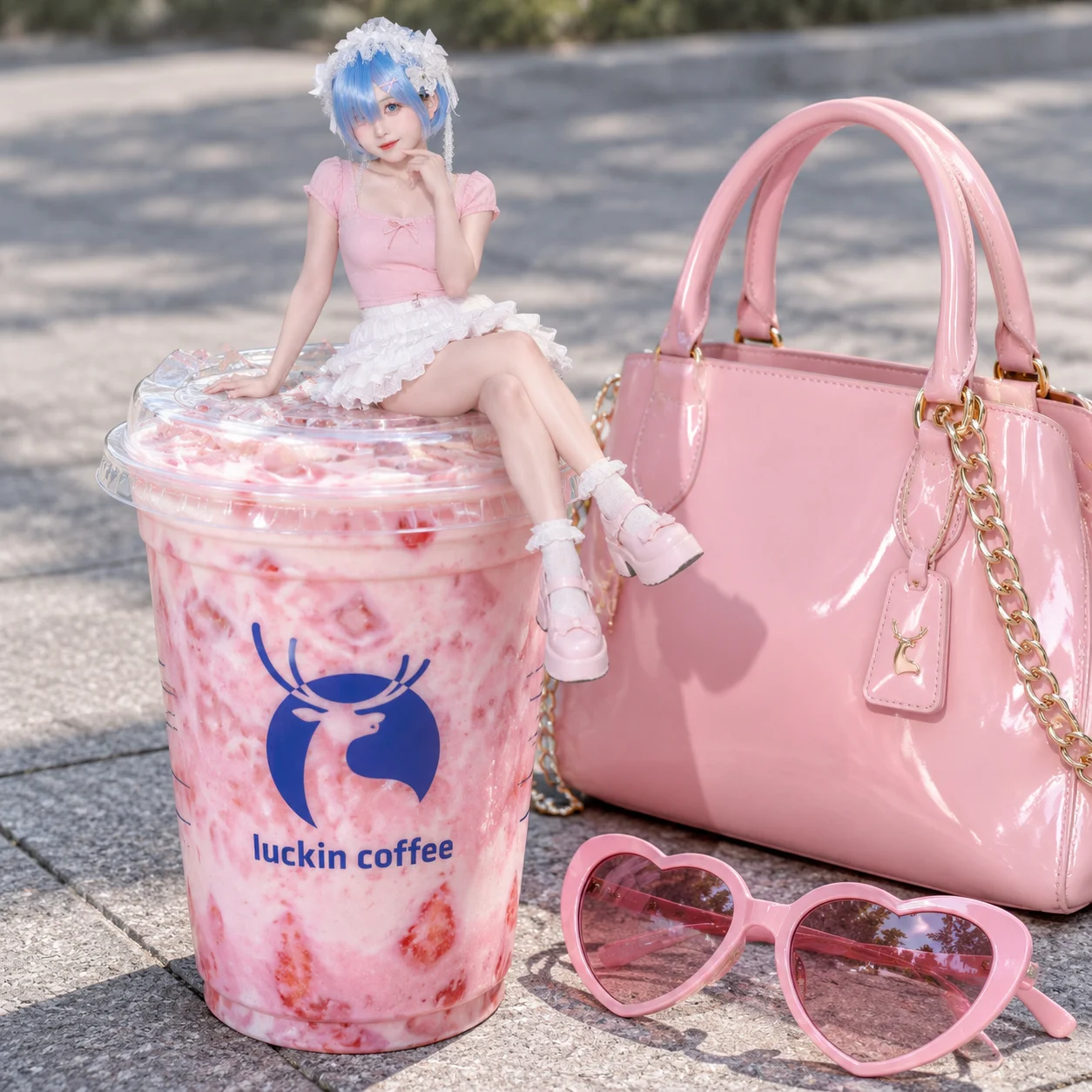 Miniature Portrait on a Luckin Iced Coffee Cup