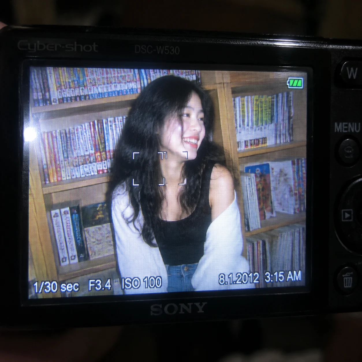 Nostalgic Portrait on a Digital Camera Screen