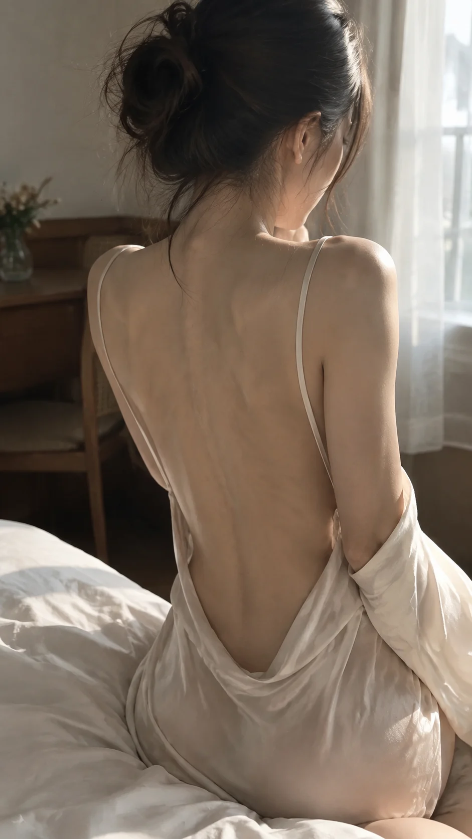 逆光美背女性情绪写真