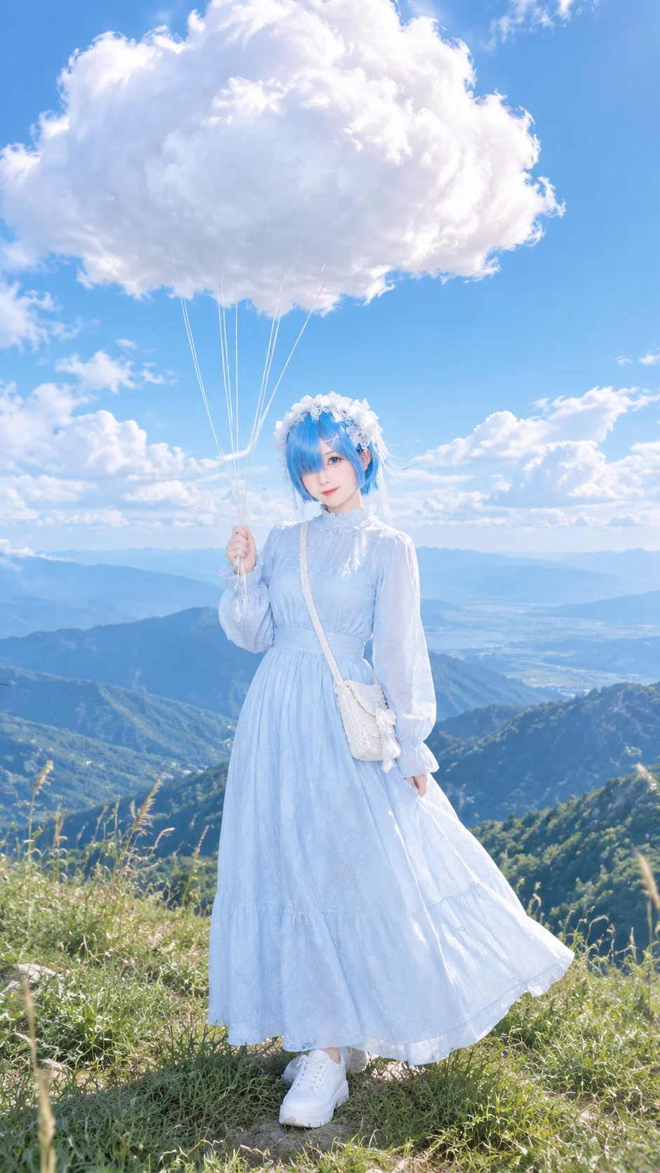 云朵气球山脊旅行人像