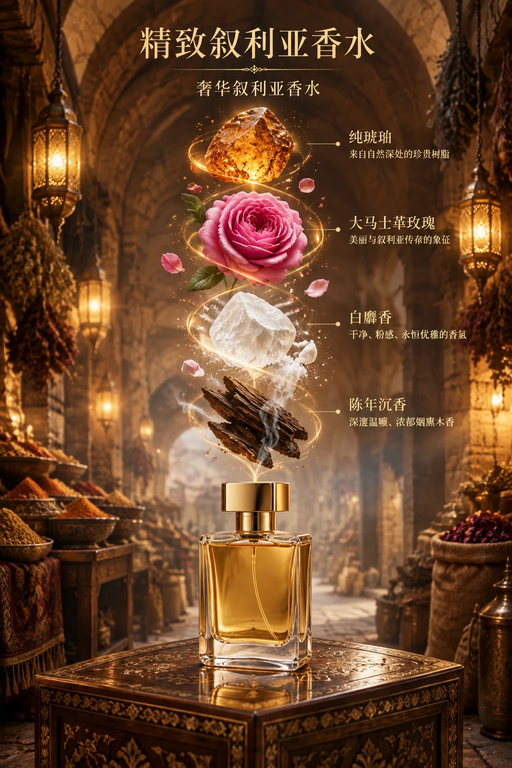 叙利亚香水传承主题广告海报