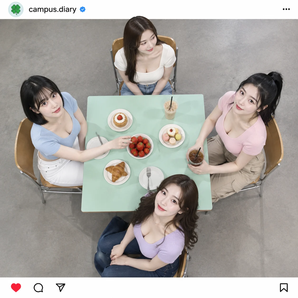 Instagram 餐桌俯拍创意