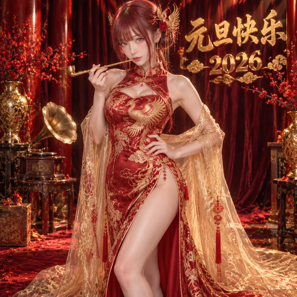 Vintage Qipao New Year Portrait