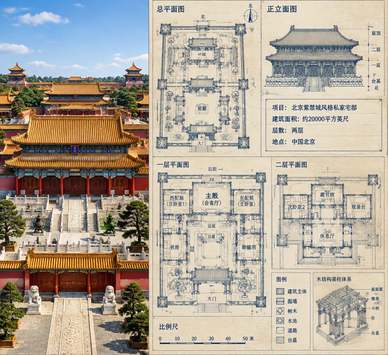Forbidden City Inspired Mansion Rendering