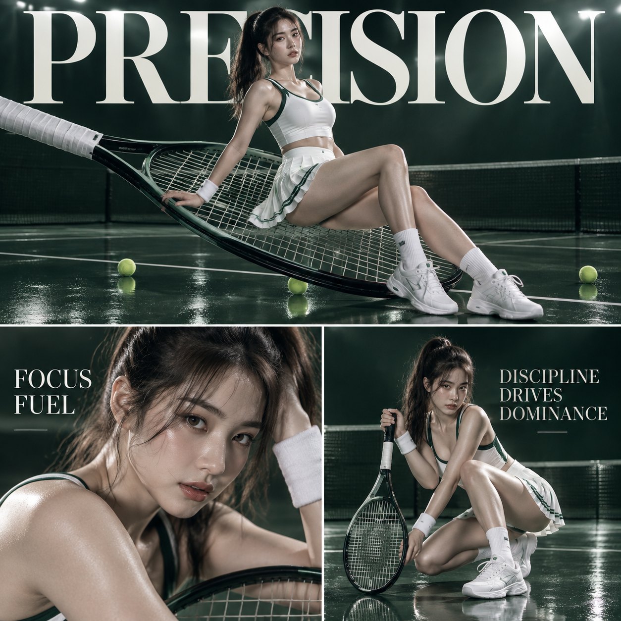 PRECISION Tennis Fashion Triptych