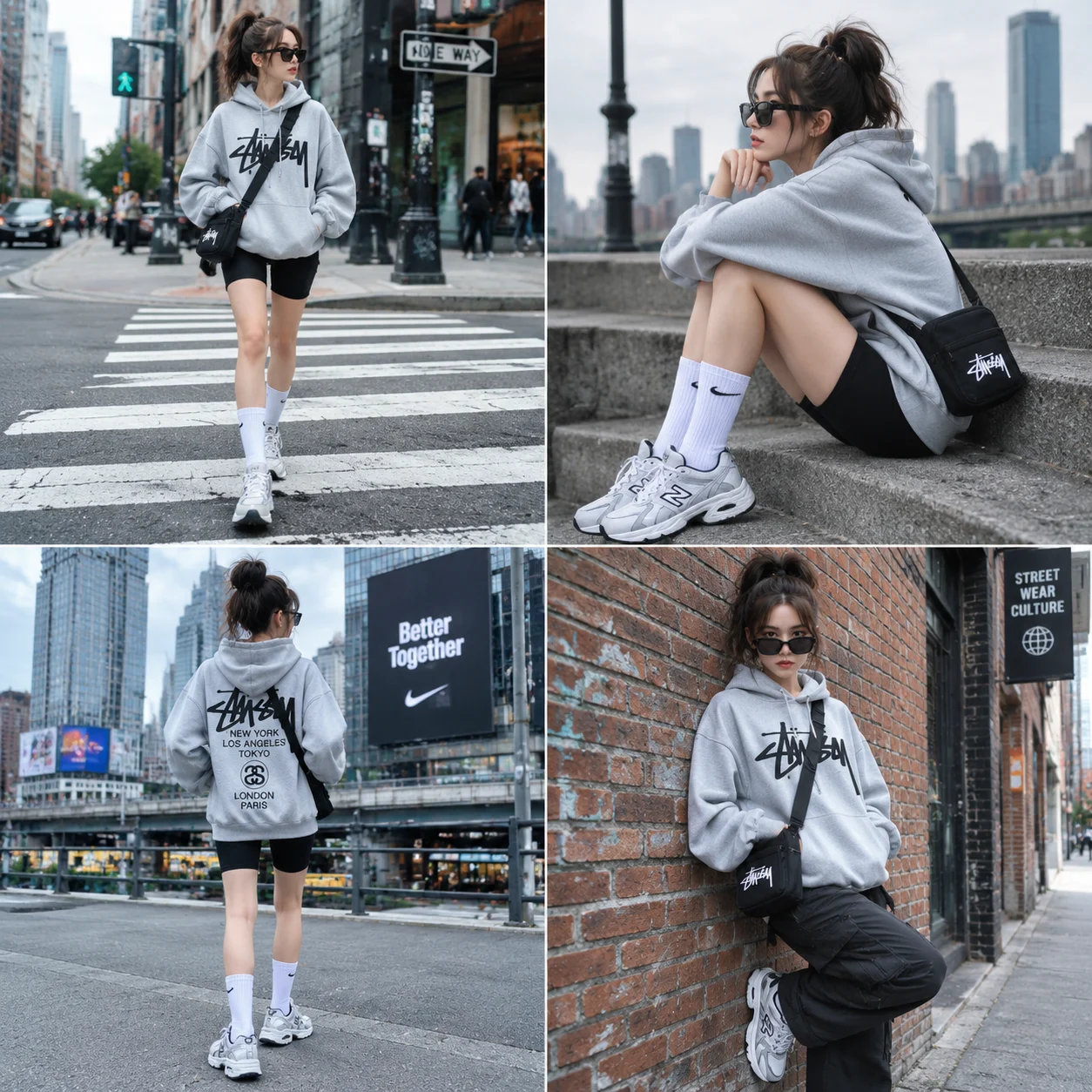 Urban Street Fashion in Four Frames