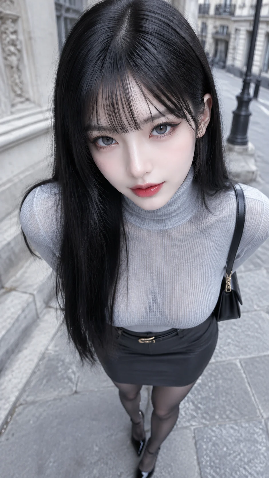 Cool Toned Street Corner Fashion Portrait