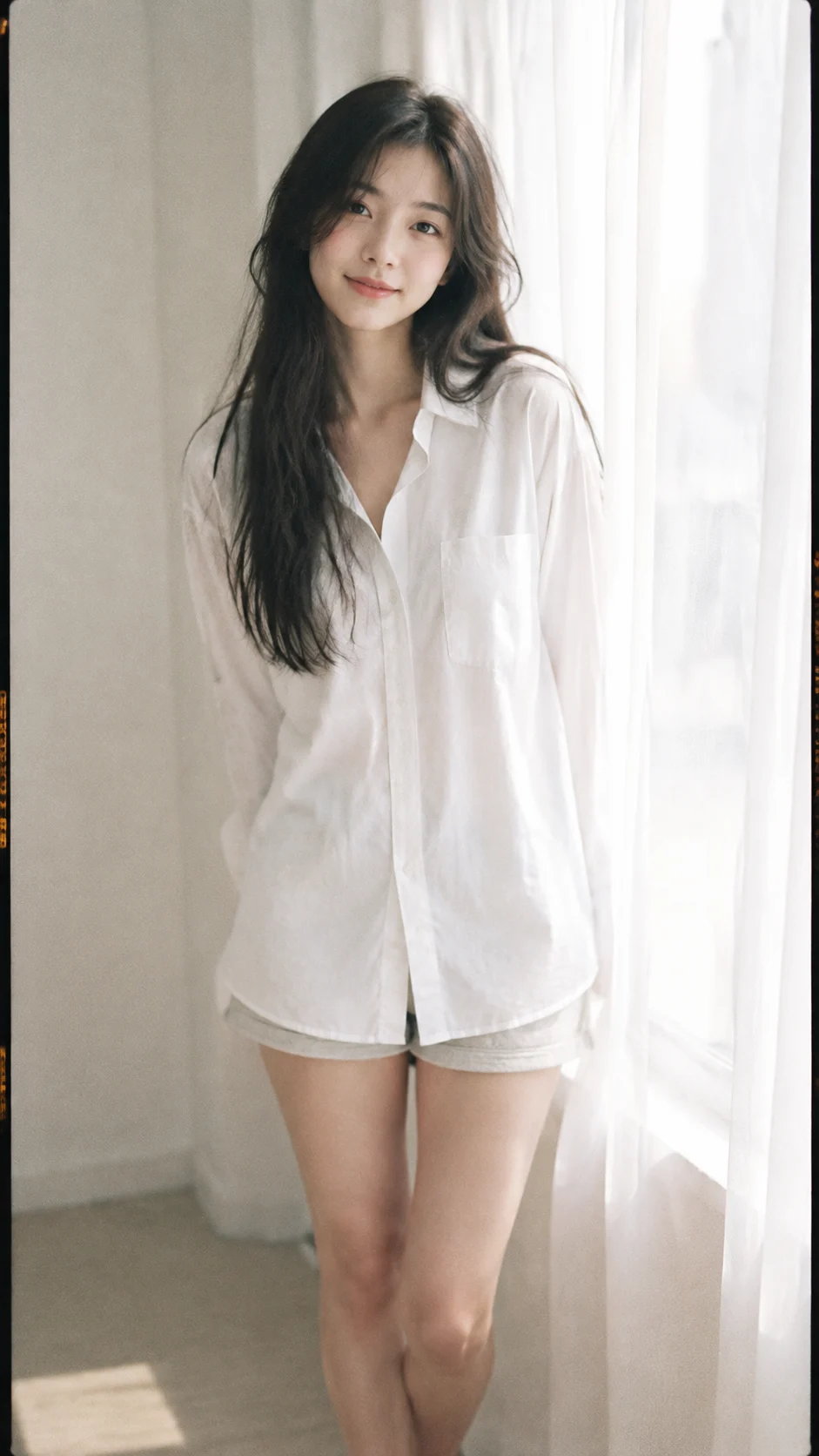 Japanese Film Portrait by a Window