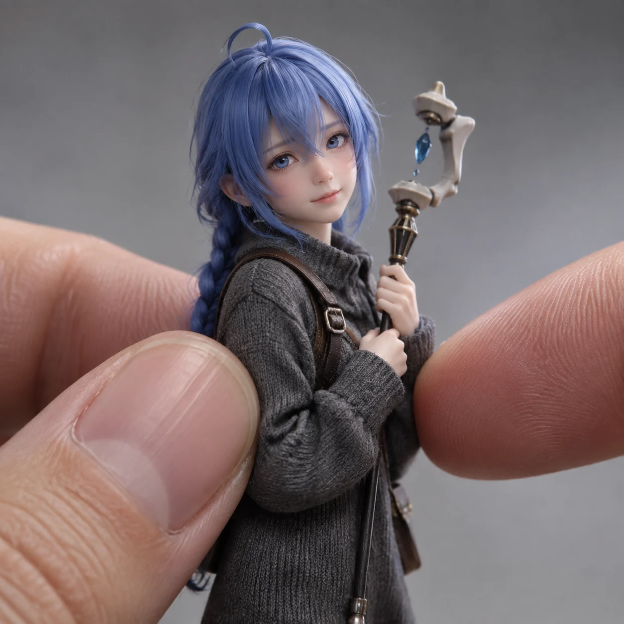 Miniature Character on a Fingertip
