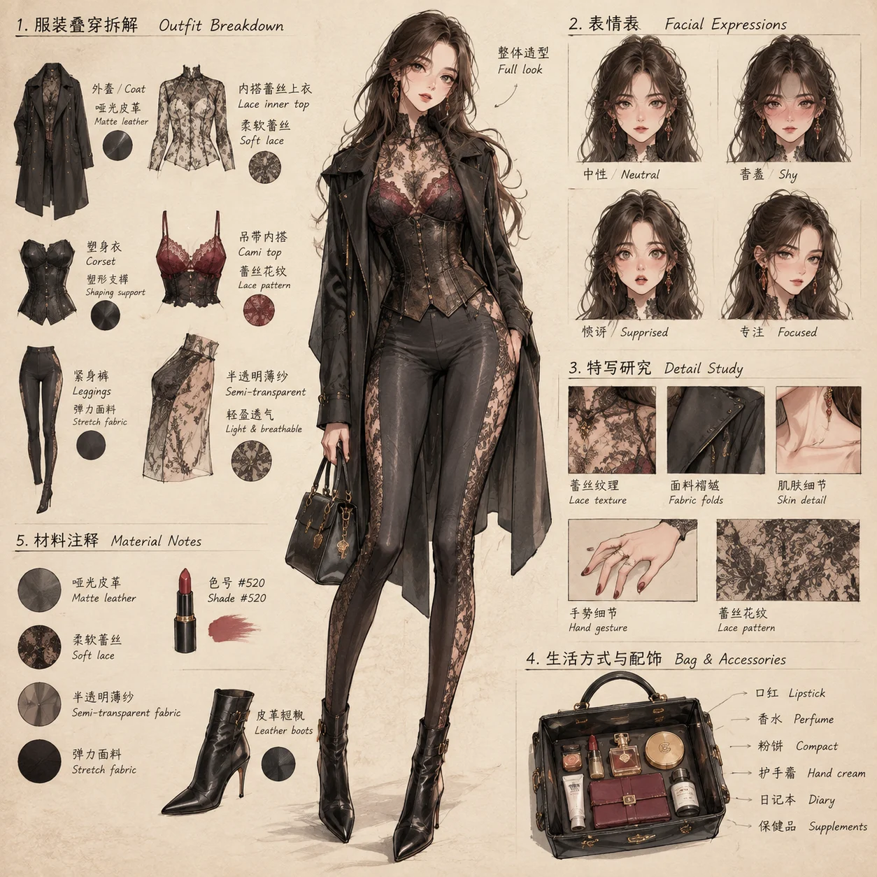 Fashion Concept Breakdown Sketch