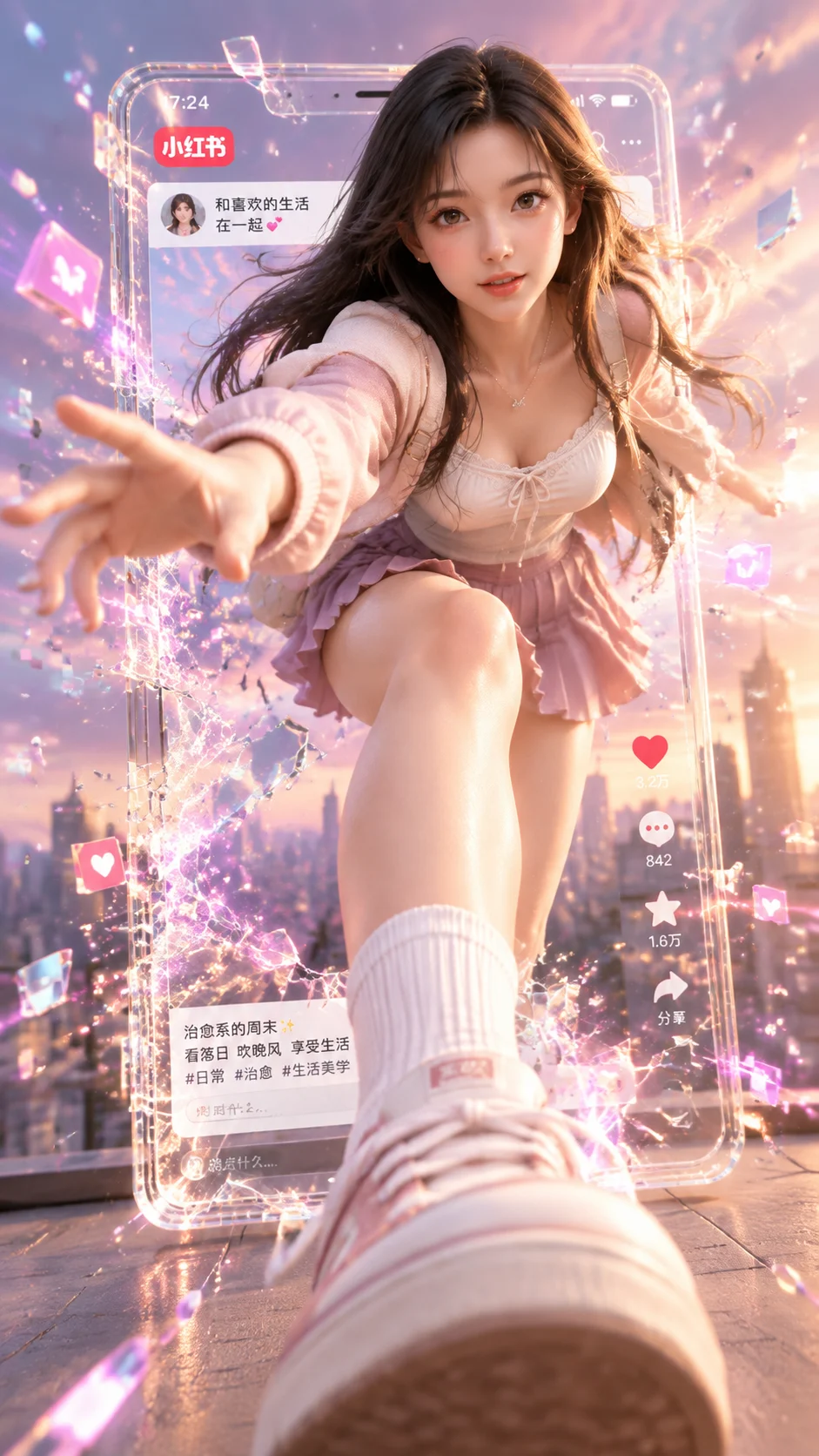 小红书数字破屏 3D 女孩