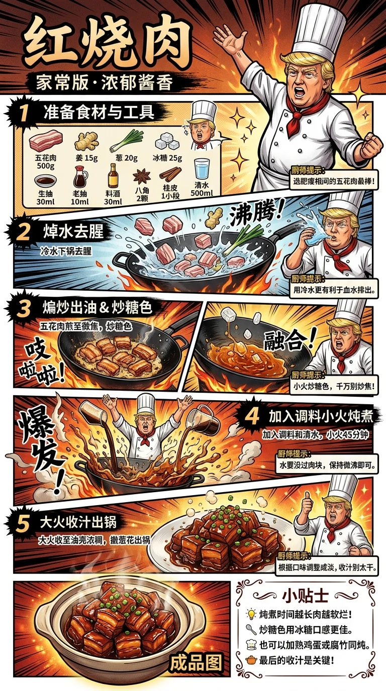 Chef Trump Braised Pork Comic Recipe