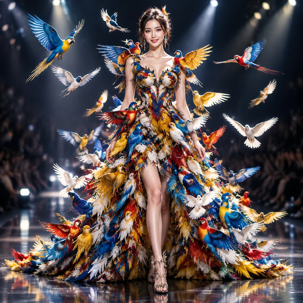 百鸟华服的奇幻T台