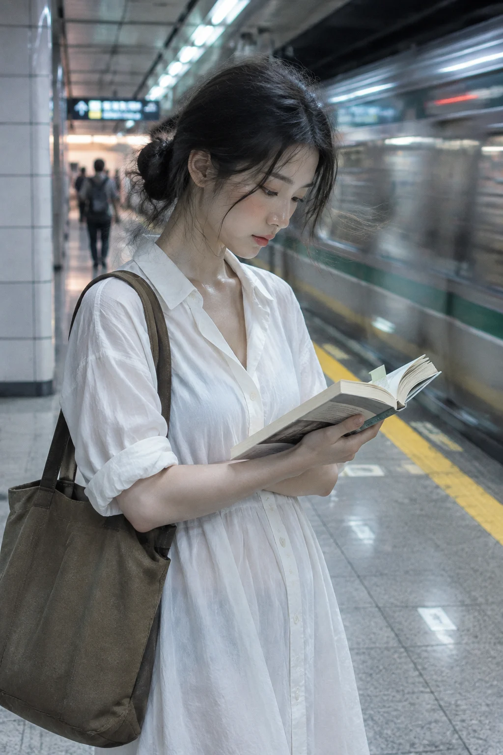 上海地铁站台晨光