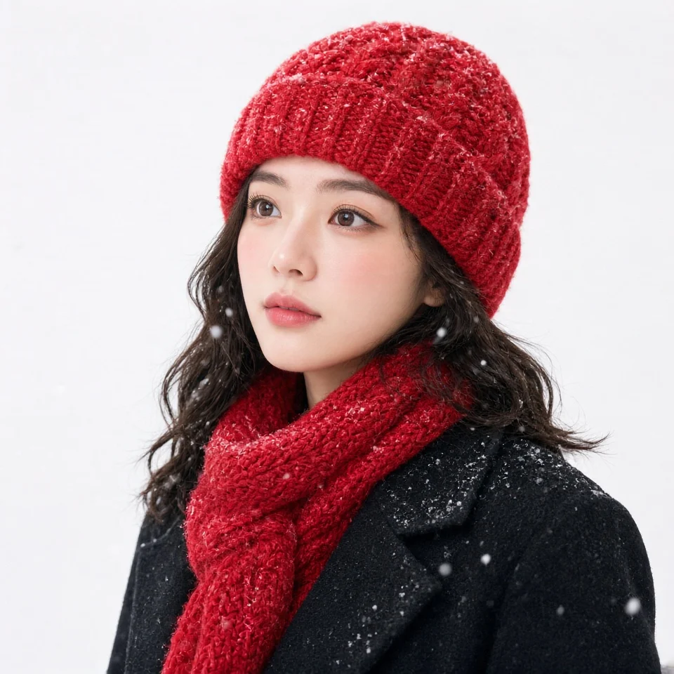 A Touch of Red in a White Winter Studio