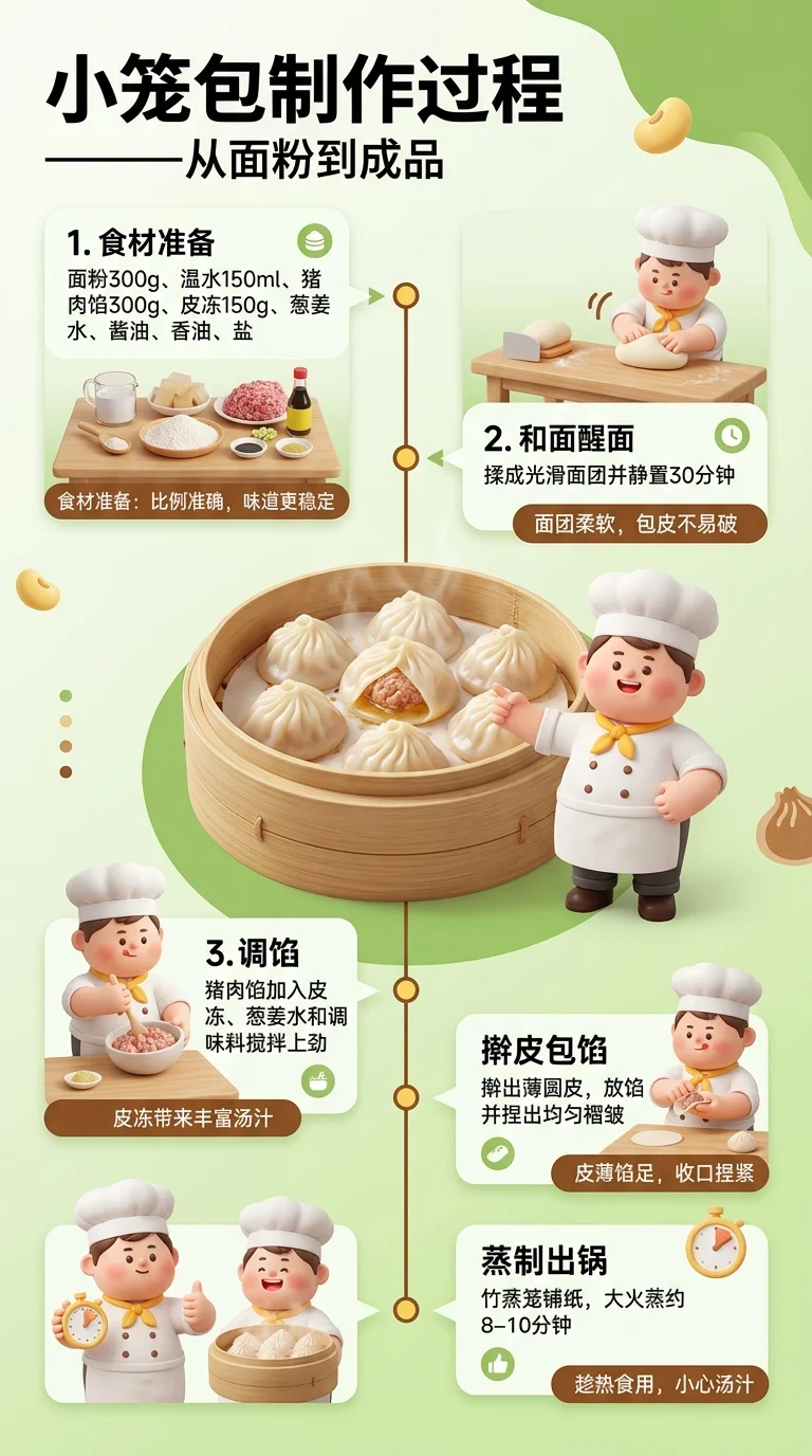 Making Soup Dumplings from Flour to Steamer