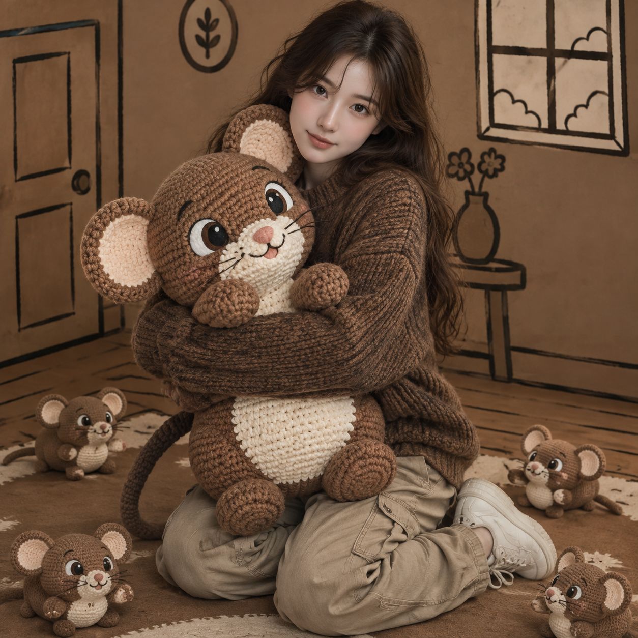 Commercial product example: a large plush mouse